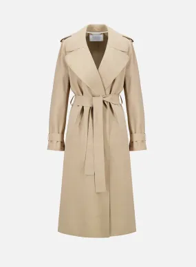 Double Vent Trench Coat Scuba in Sand