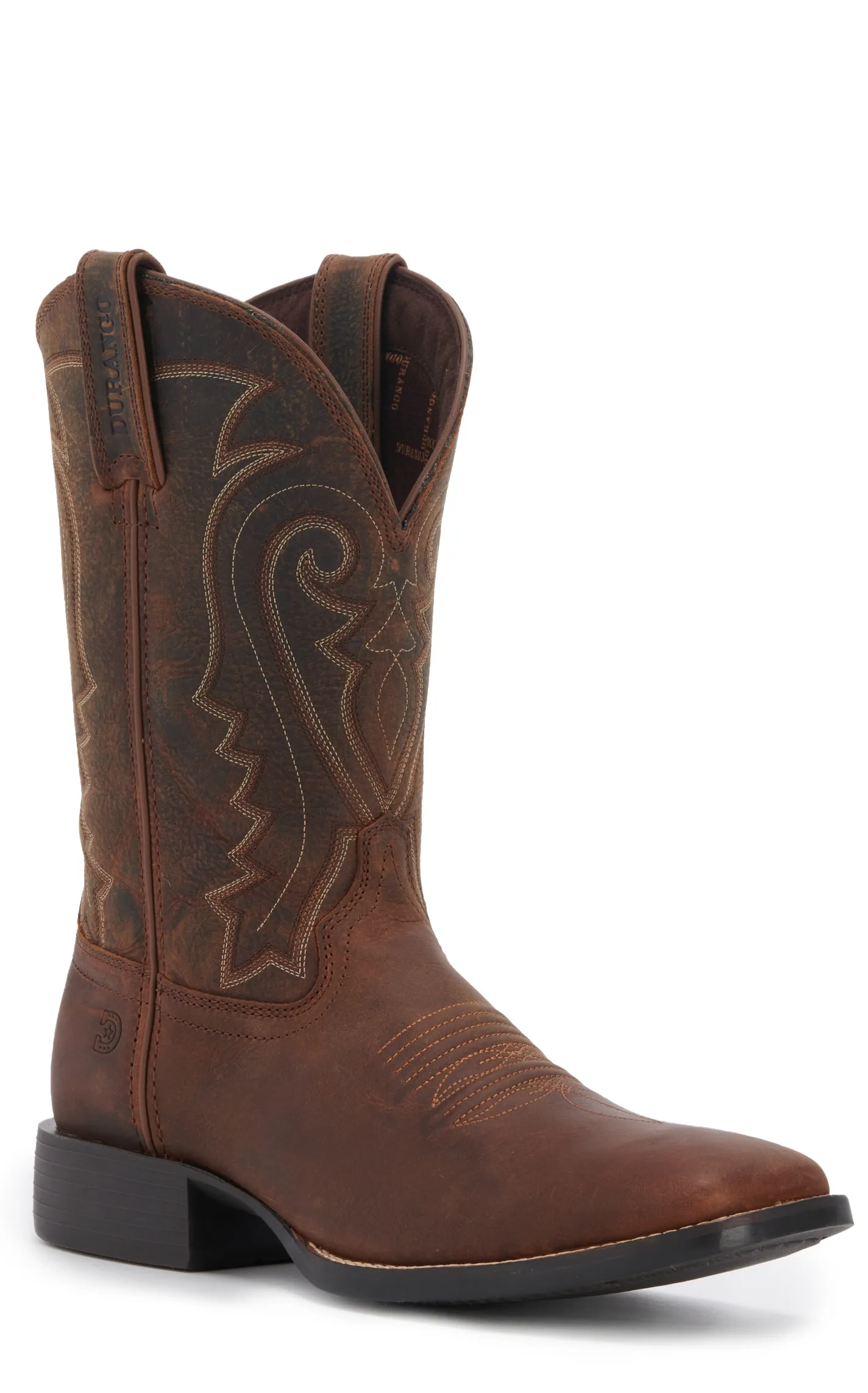 Durango Men's Westward Prairie Brown Wide Square Toe Cowboy Boots