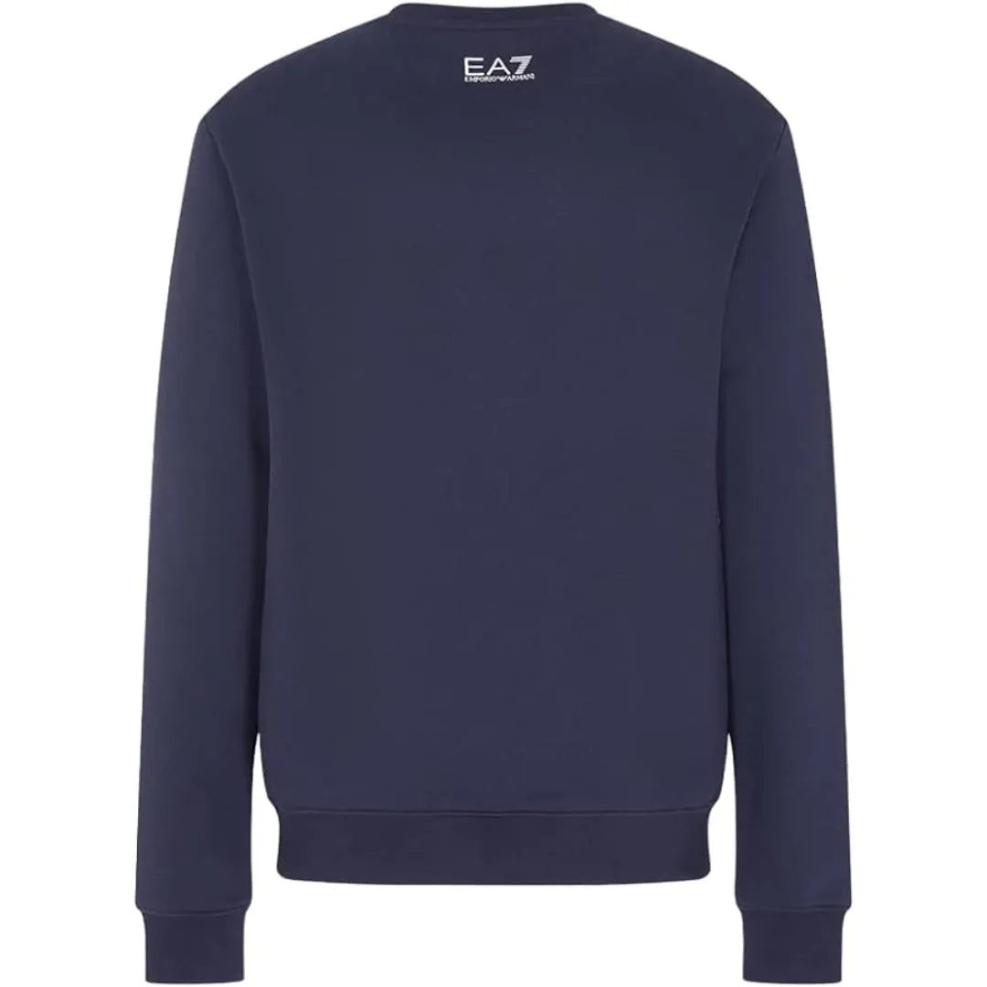 EA7 Large Brand Logo Navy Blue Sweatershirt