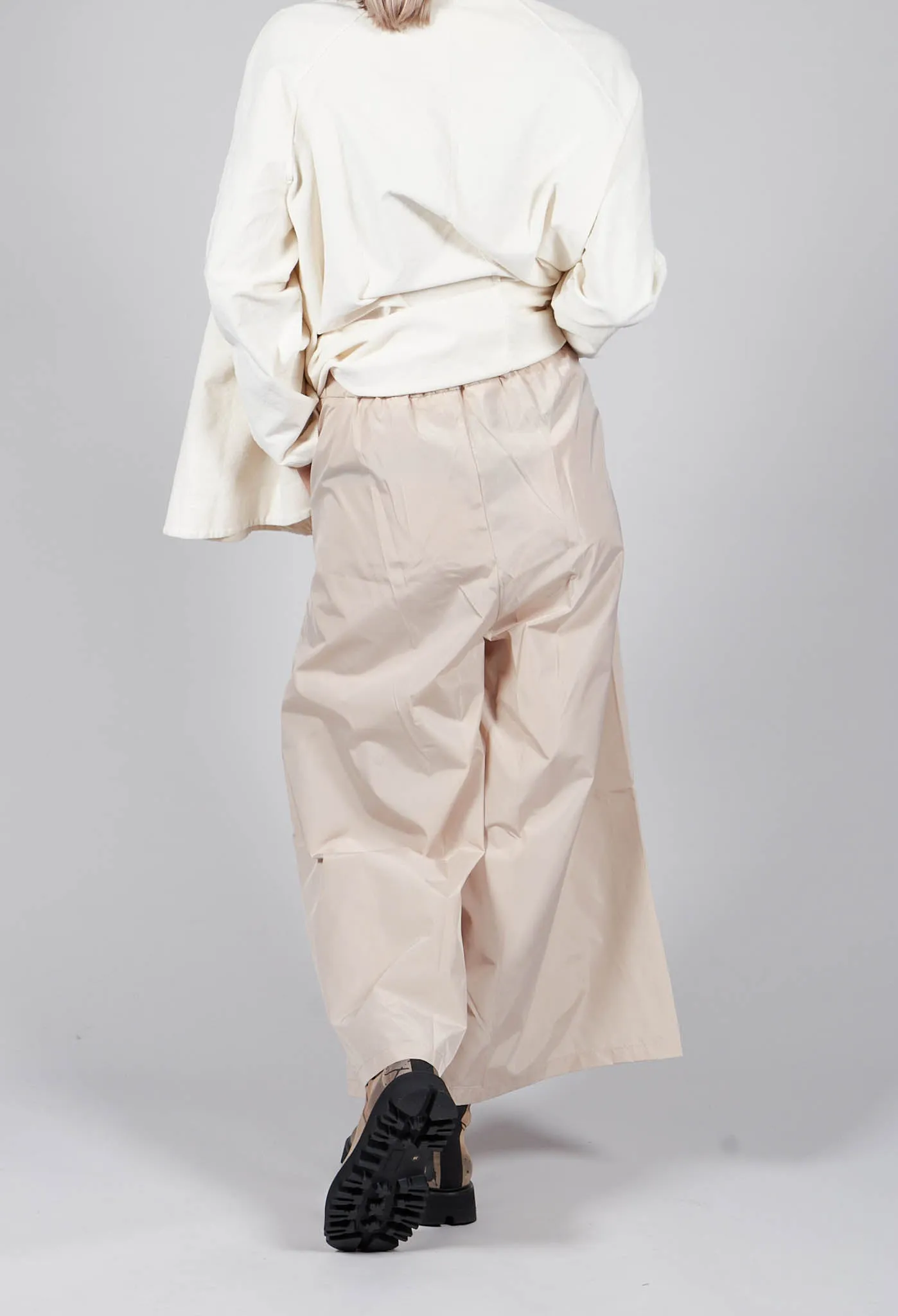 Elastic Cotton Culottes in Powder