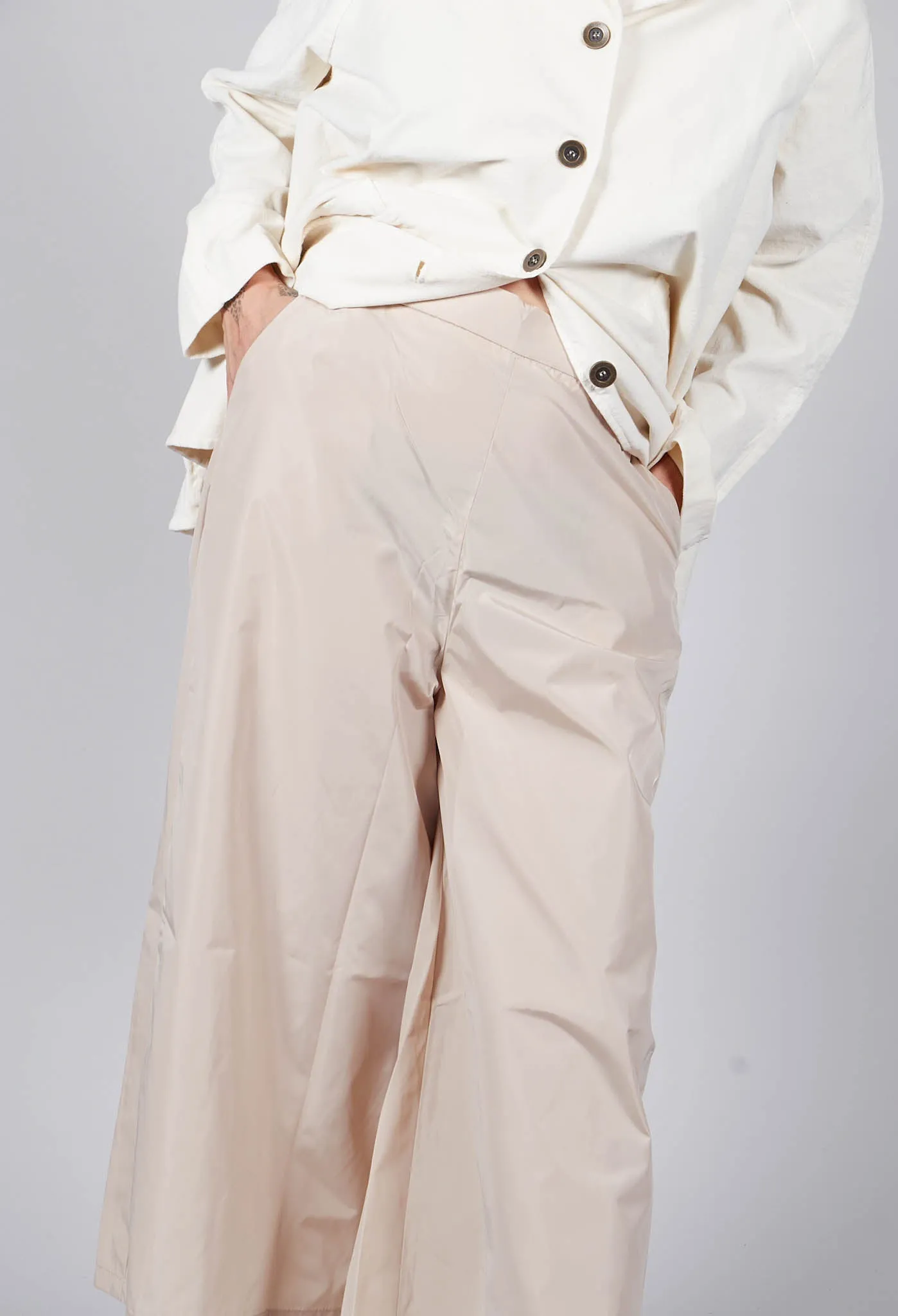 Elastic Cotton Culottes in Powder