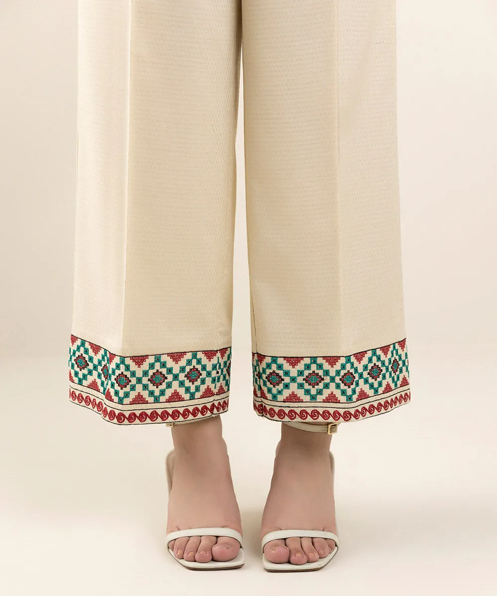 Embroidered Dobby Culottes