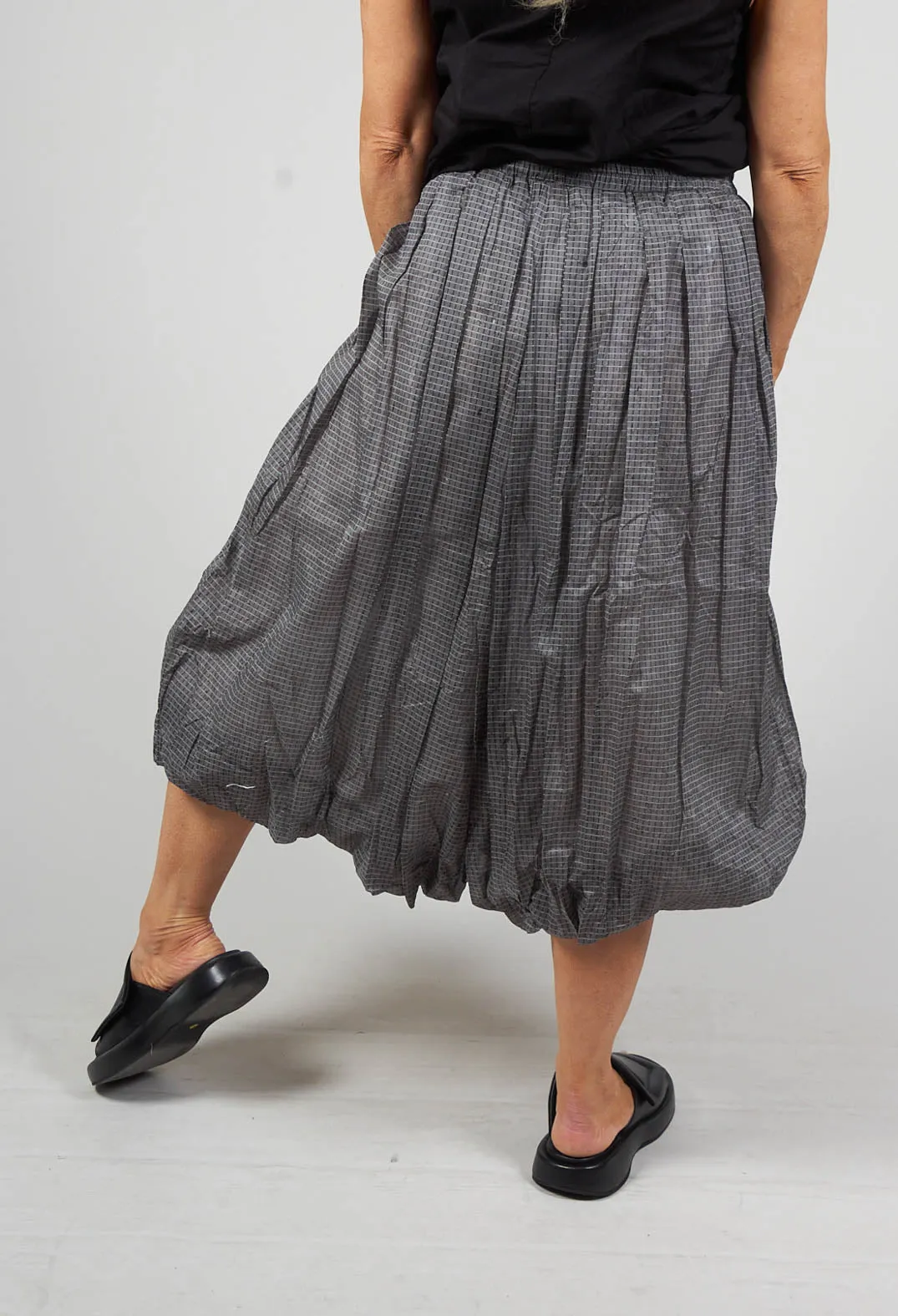 Flared Culottes in Black Stripe