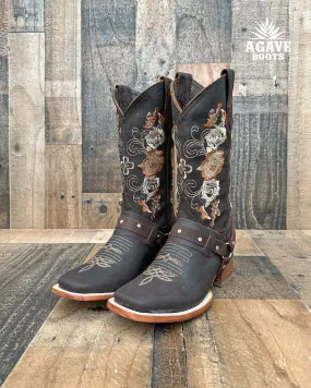 FLORAL | WOMEN SQUARE TOE BOOTS