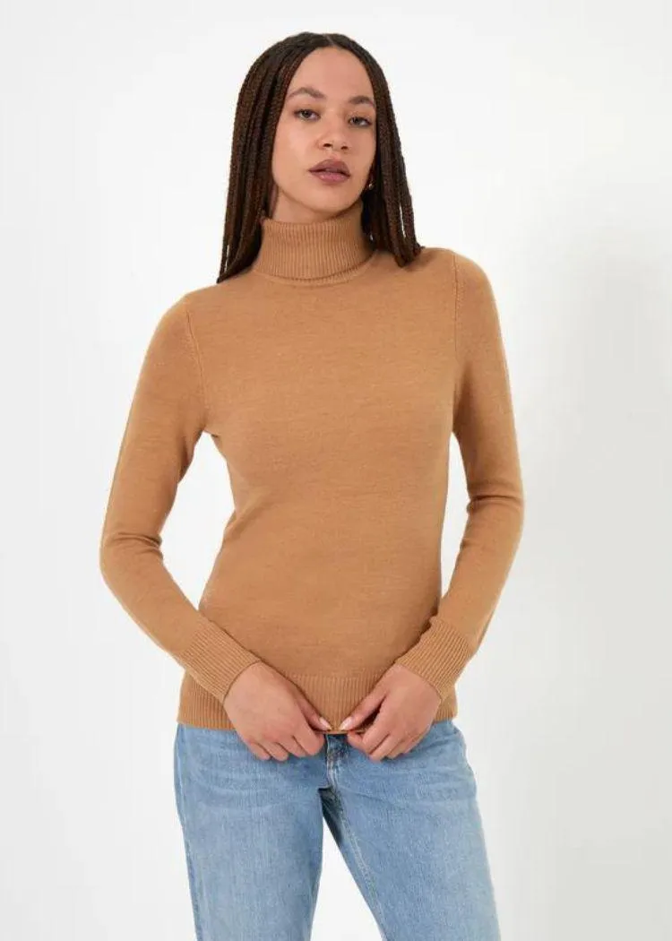 French Connection Baby Soft Turtleneck - Camel ***FINAL SALE***