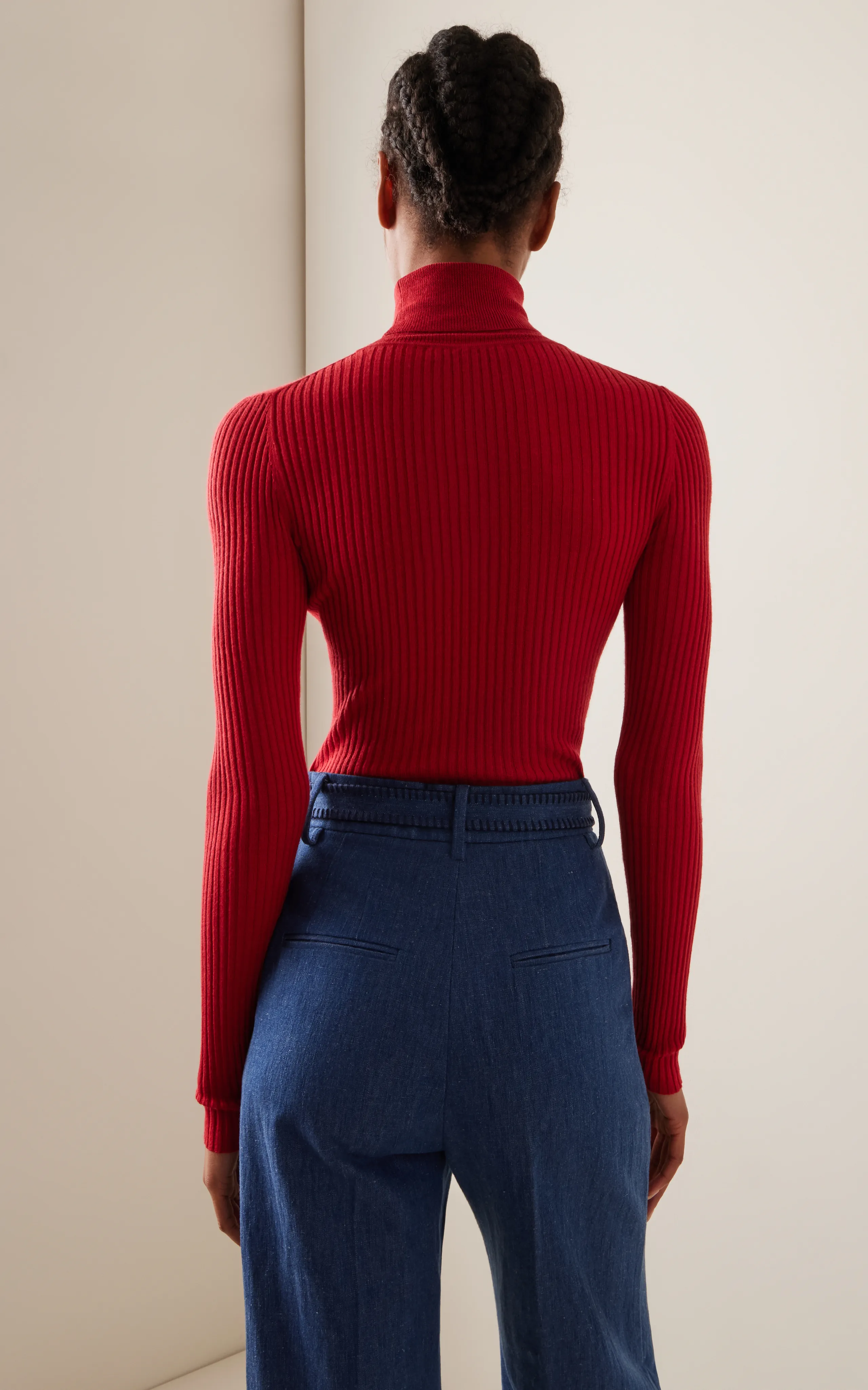 Gabriela Hearst Peppe Ribbed-Knit Cashmere-Silk Turtleneck Sweater