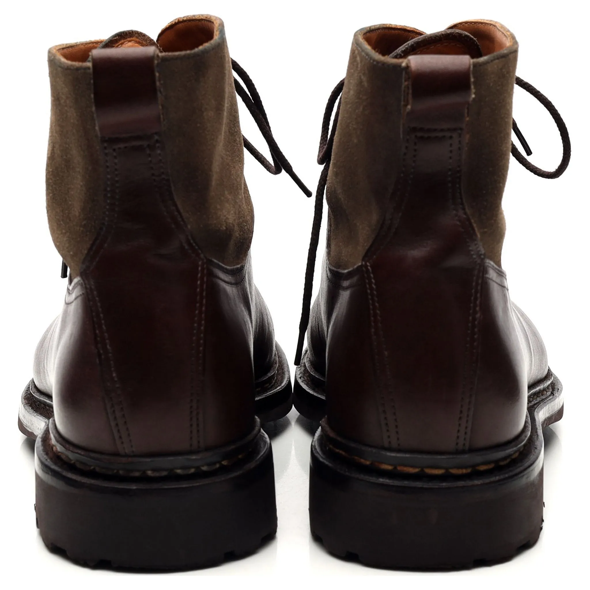 'Ginkgo' Dark Brown Leather Split Toe Boots UK 6.5