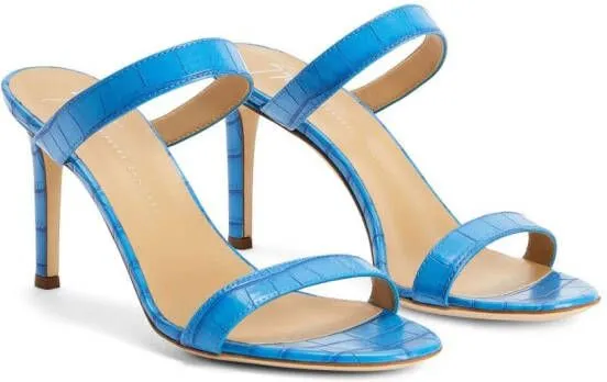 Giuseppe Zanotti Calista 85mm double-strap leather mules Blue