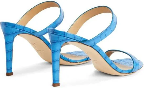 Giuseppe Zanotti Calista 85mm double-strap leather mules Blue