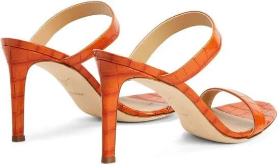 Giuseppe Zanotti Calista 85mm double-strap mules Orange