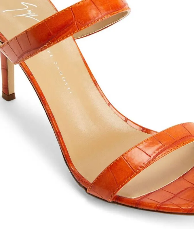 Giuseppe Zanotti Calista 85mm double-strap mules Orange