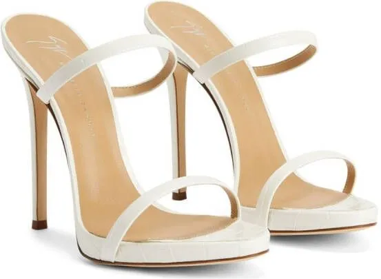 Giuseppe Zanotti Darsey 120mm double-strap leather mules White