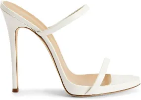 Giuseppe Zanotti Darsey 120mm double-strap leather mules White