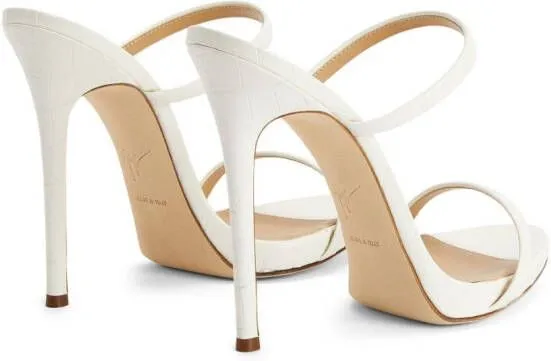 Giuseppe Zanotti Darsey 120mm double-strap leather mules White