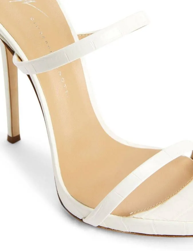 Giuseppe Zanotti Darsey 120mm double-strap leather mules White