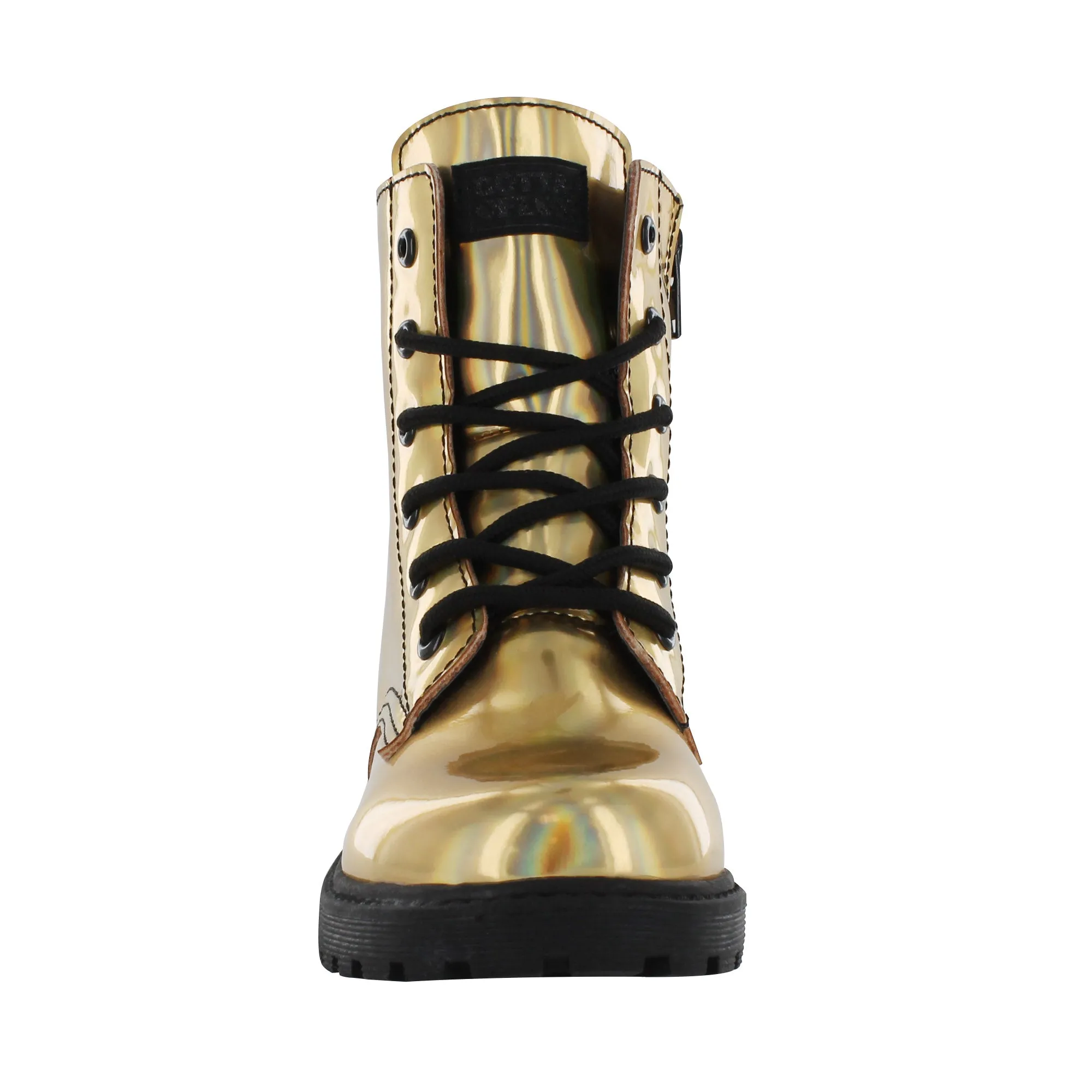 Gotta Flurt Girl's Luna Gold Combat Boot