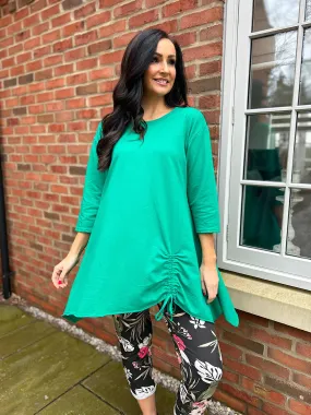 Green Hankey Hem Drawstring Tunic Demi