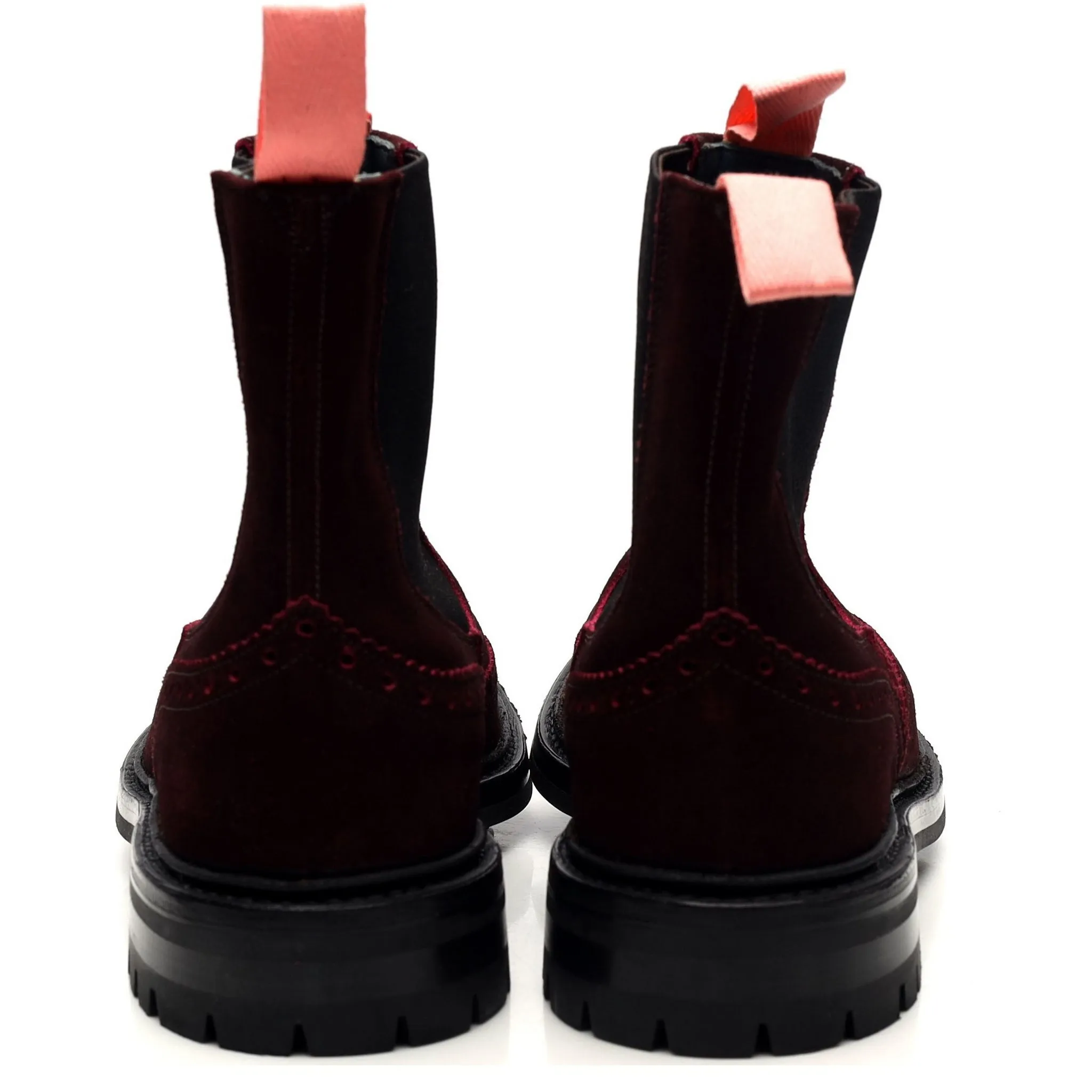 'Henry' Dark Red Suede Chelsea Boots UK 6.5