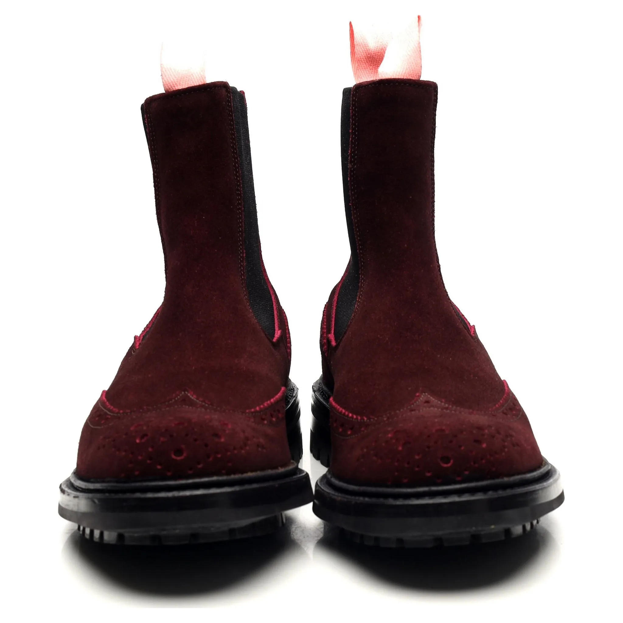 'Henry' Dark Red Suede Chelsea Boots UK 6.5