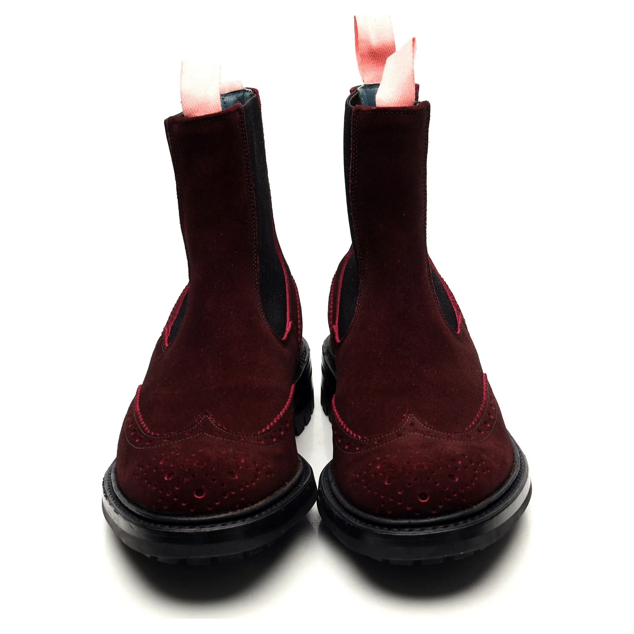 'Henry' Dark Red Suede Chelsea Boots UK 6.5