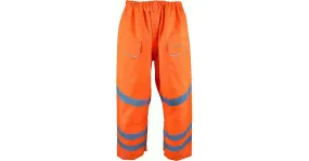 Hi Vis Bolster Orange Rail Spec Waterproof Combat Style Over Trouser (Pro Rail) | Work & Wear Direct