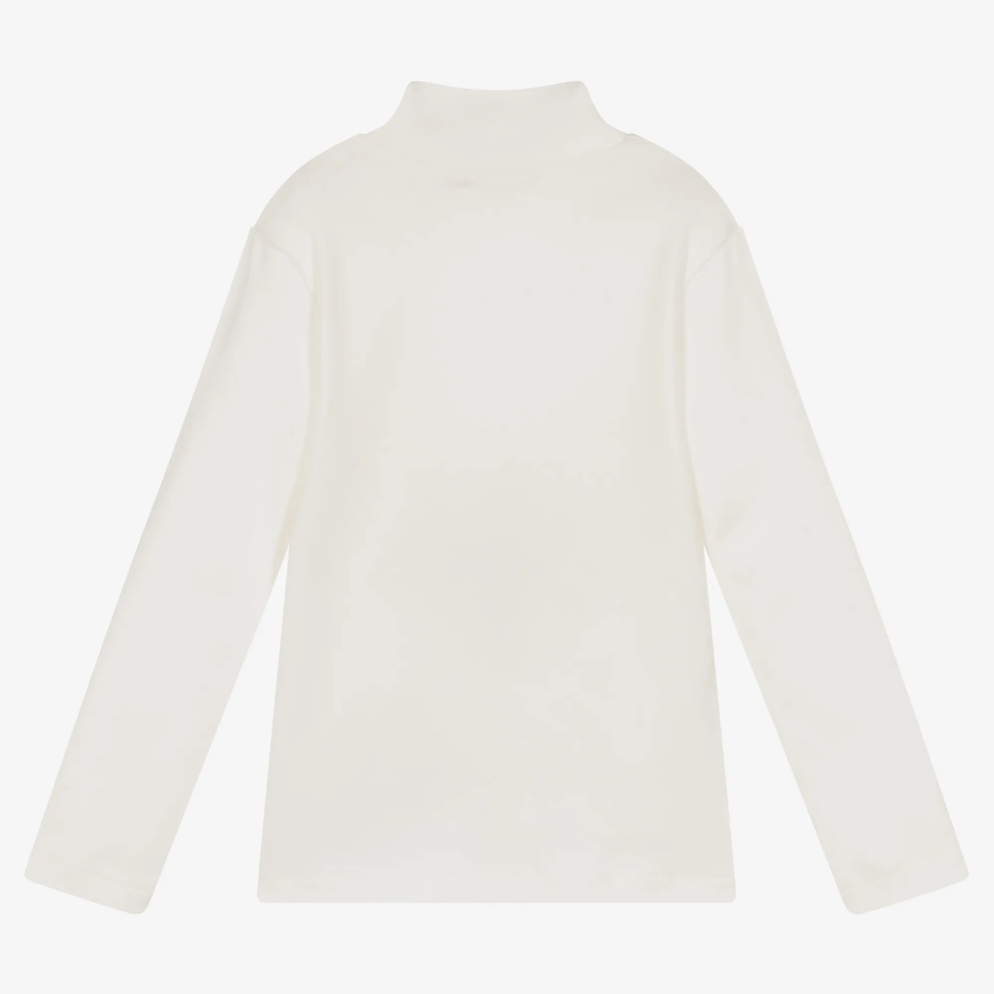 Ivory Cotton Turtleneck Top