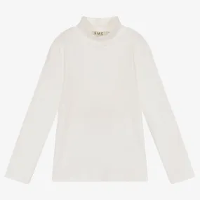 Ivory Cotton Turtleneck Top