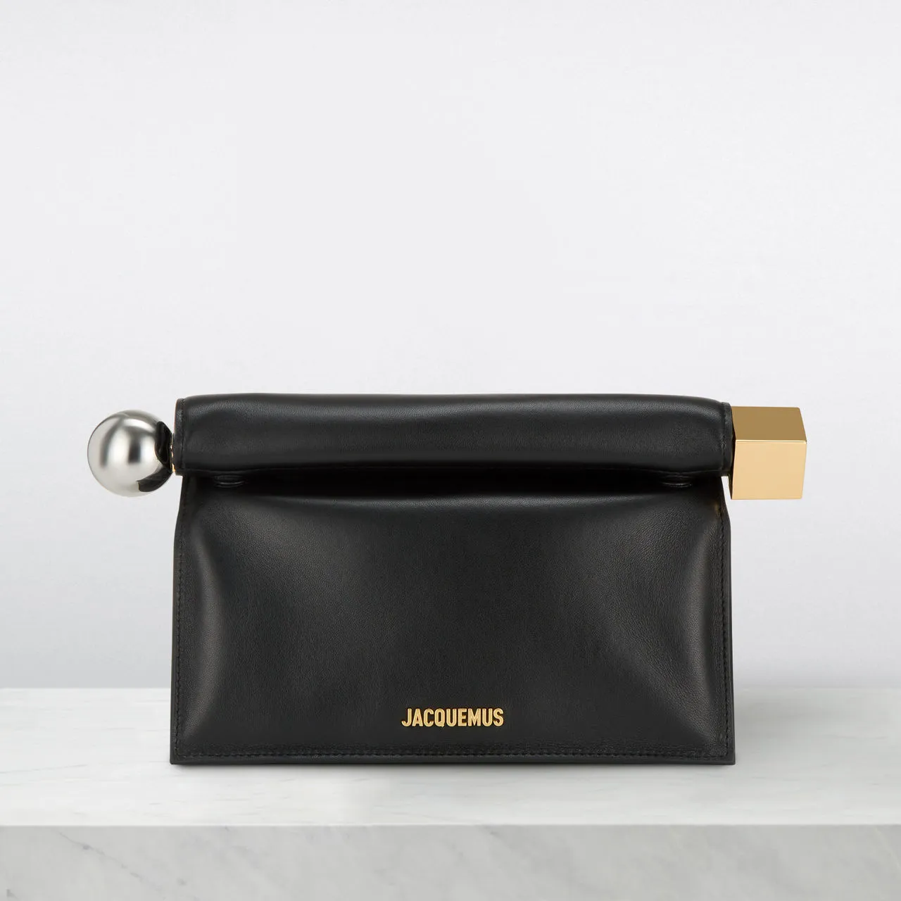 JACQUEMUS La Pochette Rond Carré Clutch - Black