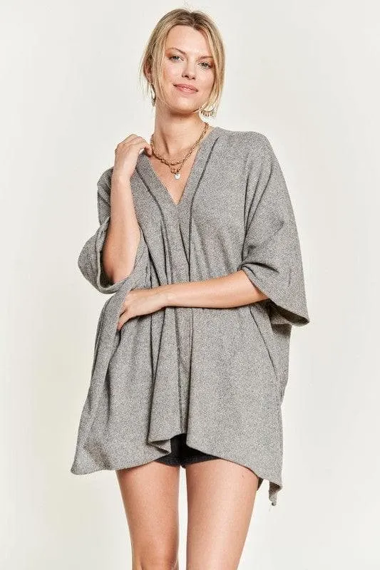 Jade By Jane V Neck Poncho Top