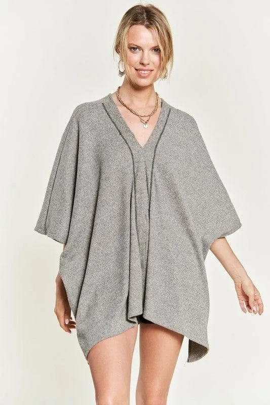 Jade By Jane V Neck Poncho Top