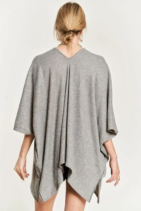 Jade By Jane V Neck Poncho Top