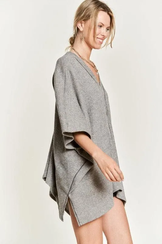 Jade By Jane V Neck Poncho Top