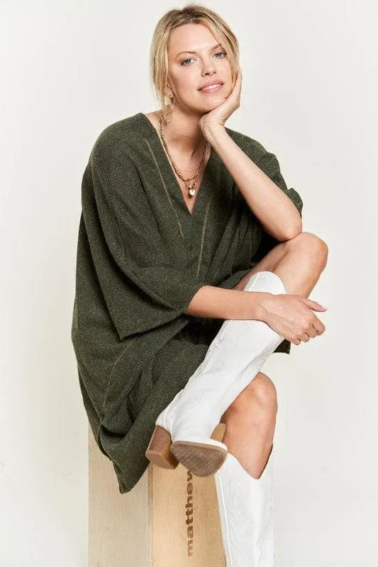 Jade By Jane V Neck Poncho Top