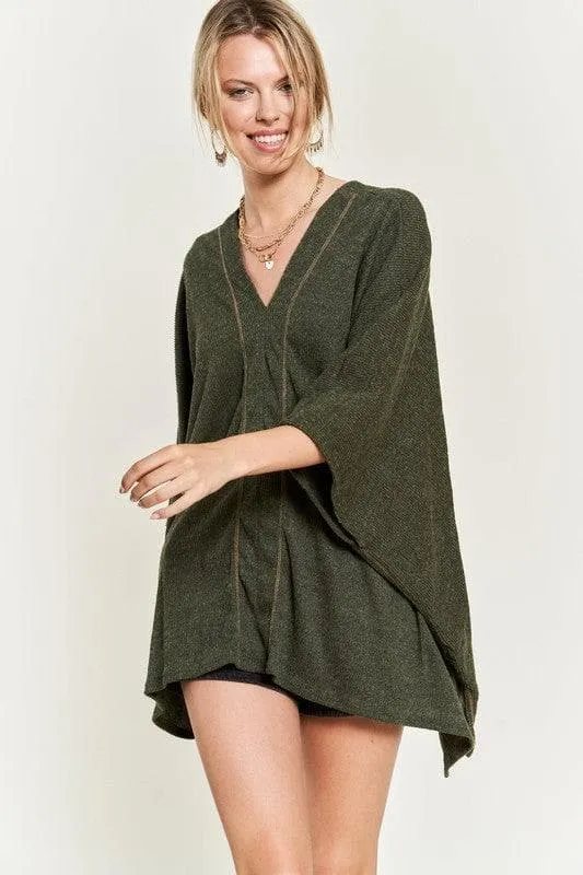 Jade By Jane V Neck Poncho Top