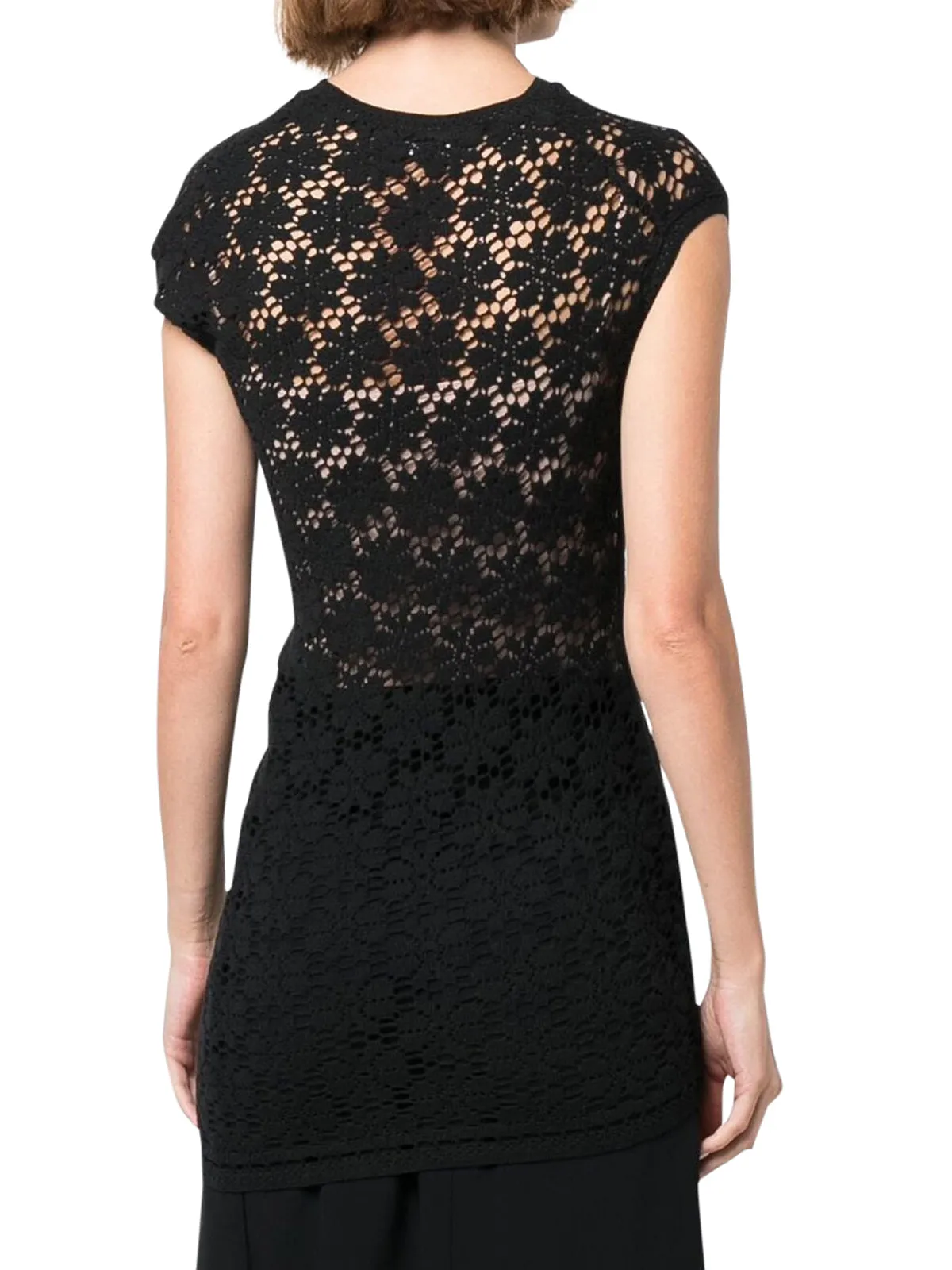 Jil Sander Floral Crochet Asymmetric Top