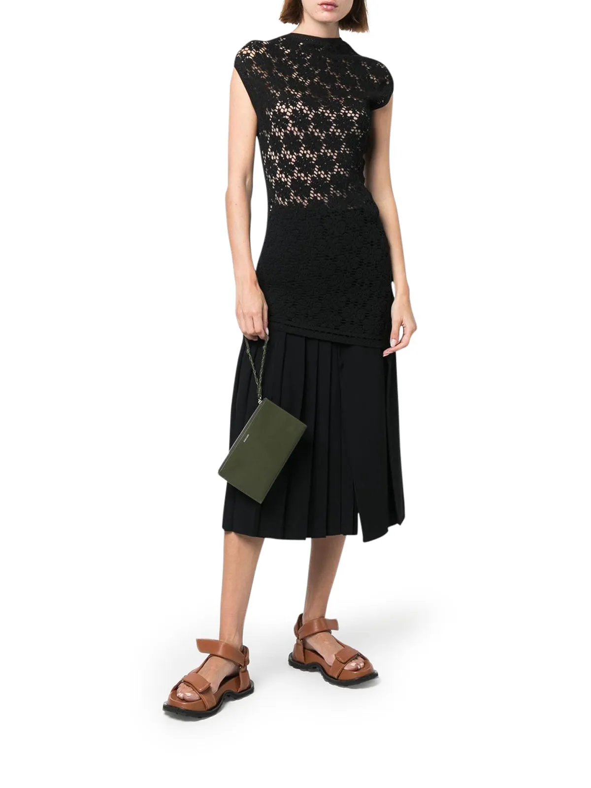 Jil Sander Floral Crochet Asymmetric Top