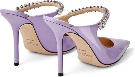 Jimmy Choo Bing 100mm crystal-embellished mules Purple