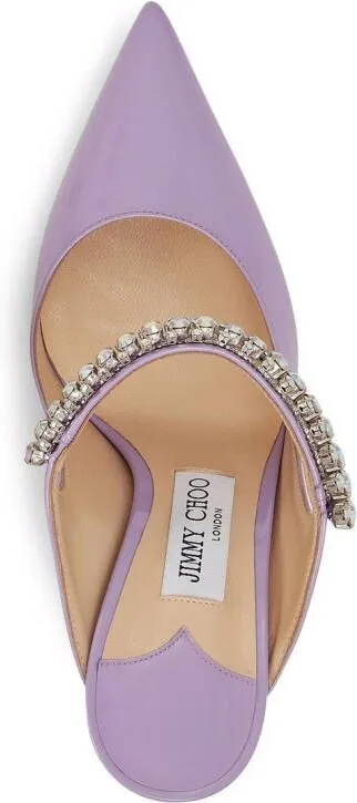 Jimmy Choo Bing 100mm crystal-embellished mules Purple