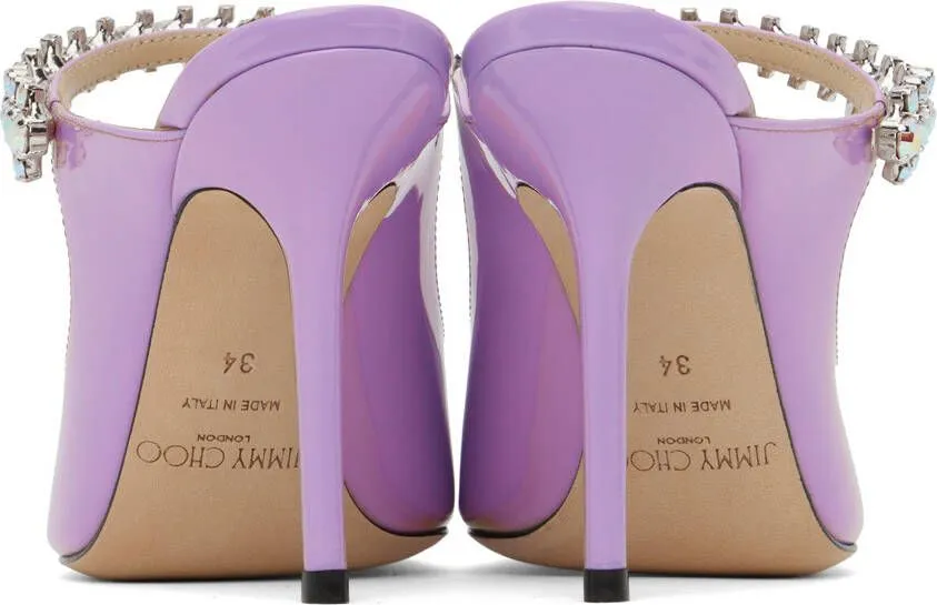 Jimmy Choo Bing 100mm crystal-embellished mules Purple