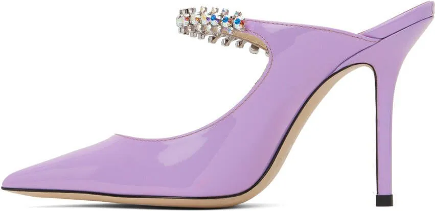 Jimmy Choo Bing 100mm crystal-embellished mules Purple