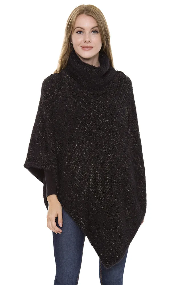 JP1505 Solid Soft Faux Fur Poncho