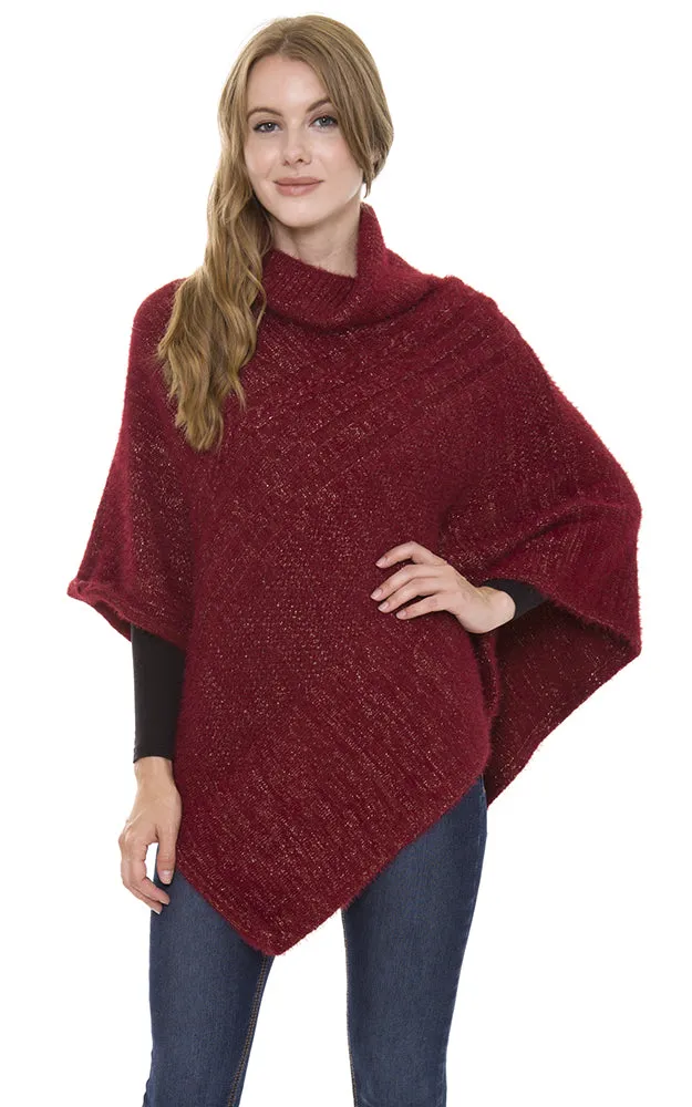 JP1505 Solid Soft Faux Fur Poncho