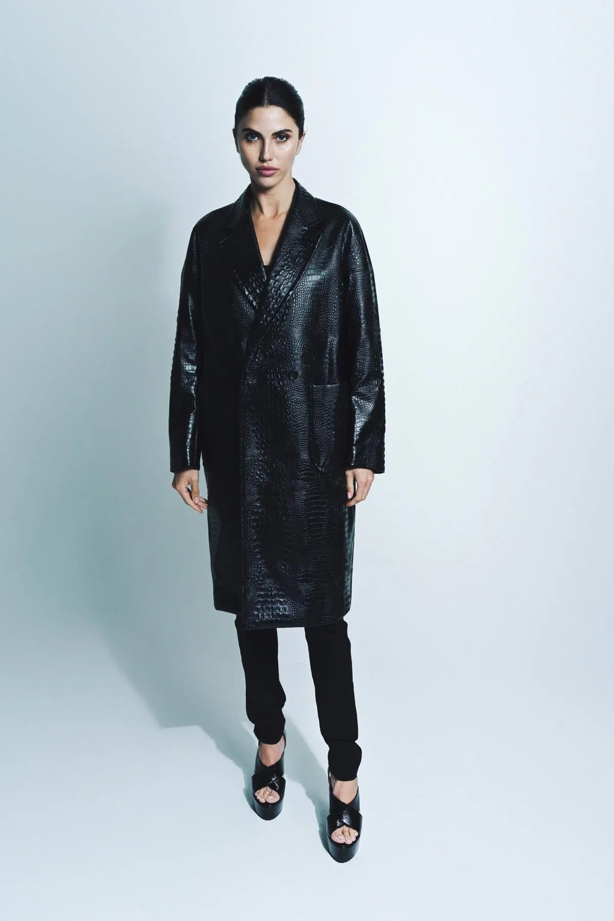 JUNYA WATANABE | FAUX CROCODILE LEATHER COAT