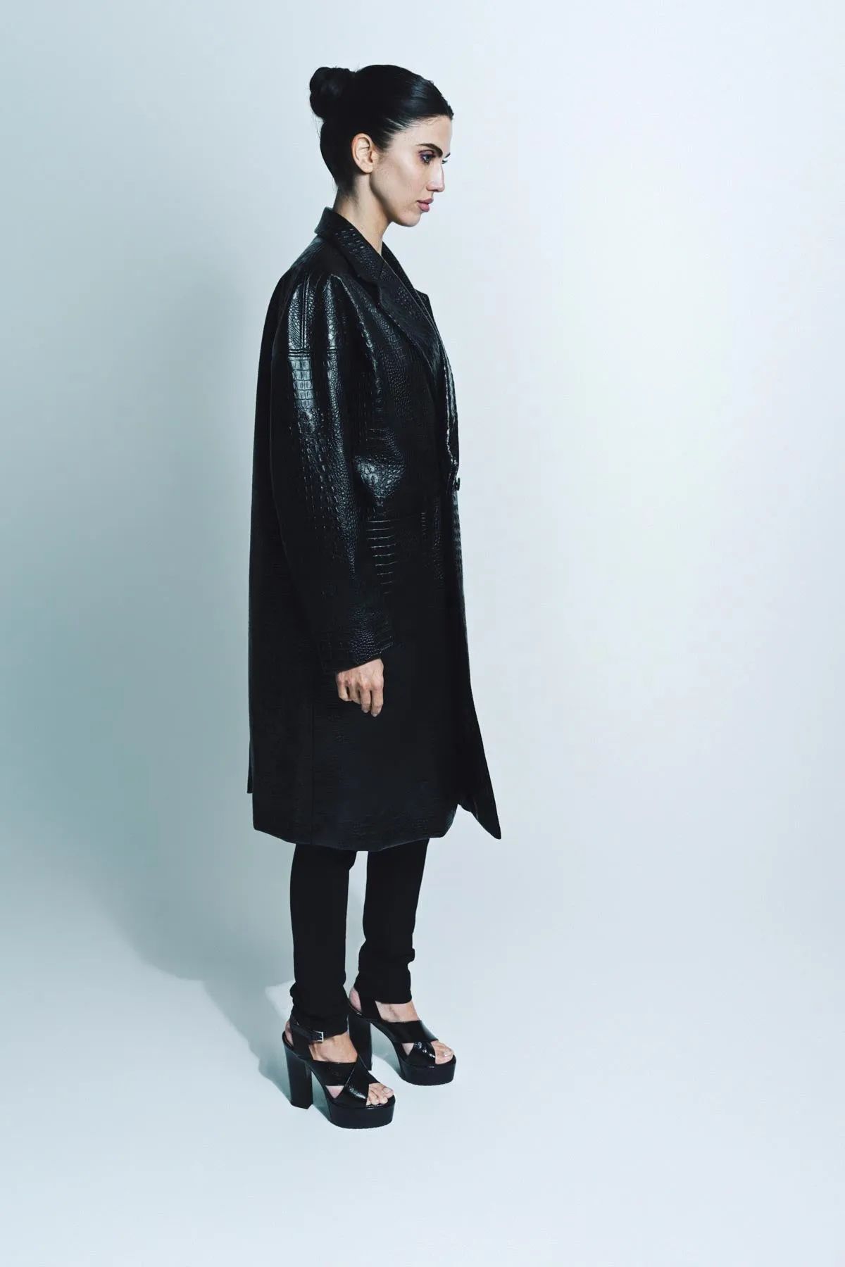 JUNYA WATANABE | FAUX CROCODILE LEATHER COAT