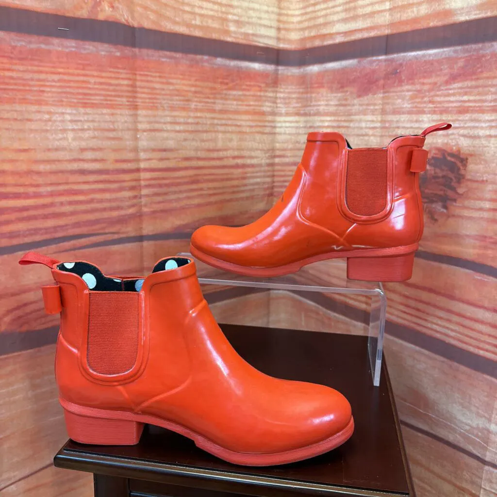 KATE SPADE RED RUBBER CHELSEA BOOTS SZ 8M TCC