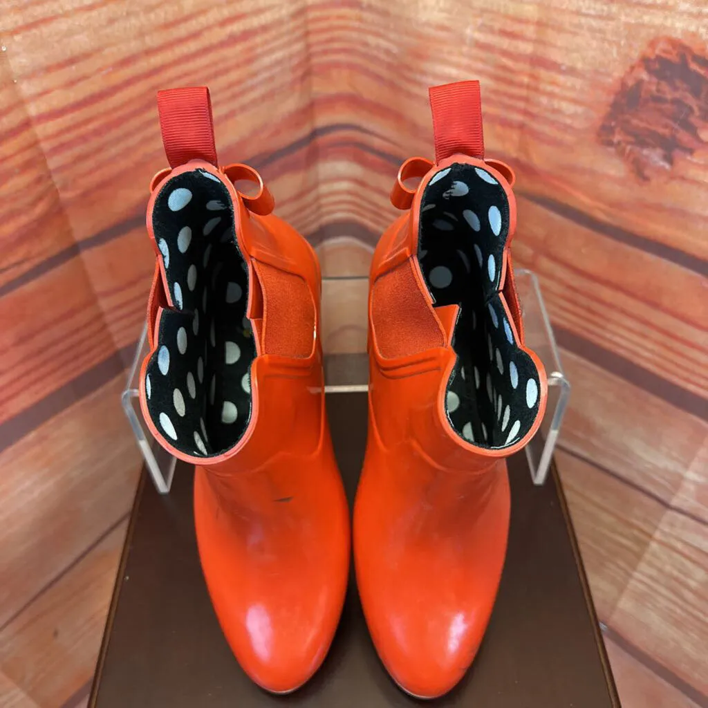 KATE SPADE RED RUBBER CHELSEA BOOTS SZ 8M TCC