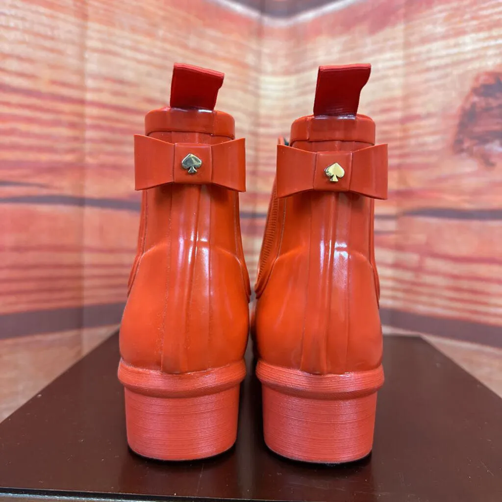 KATE SPADE RED RUBBER CHELSEA BOOTS SZ 8M TCC