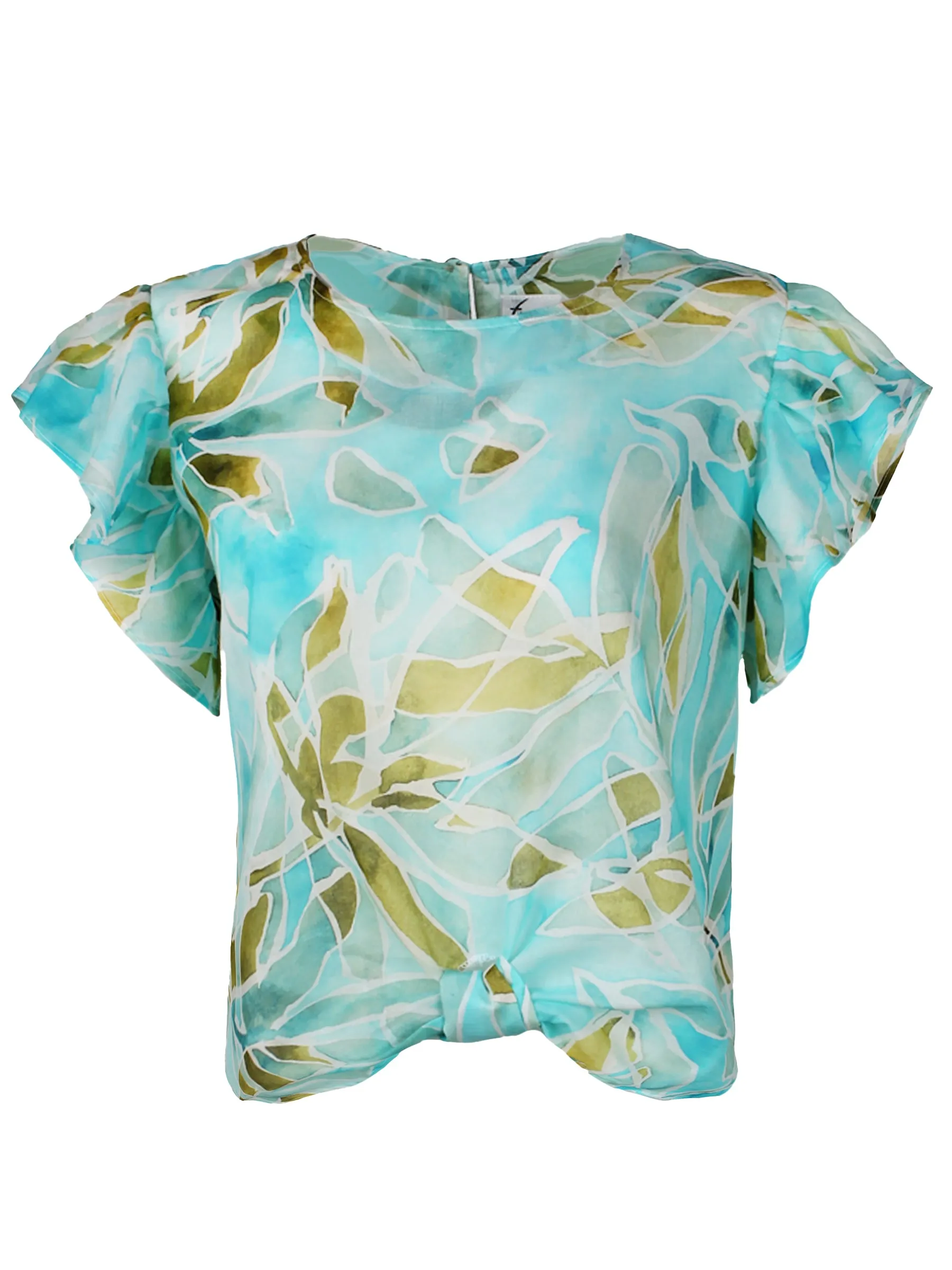 Knot Top Blue/Green Seaweed Print