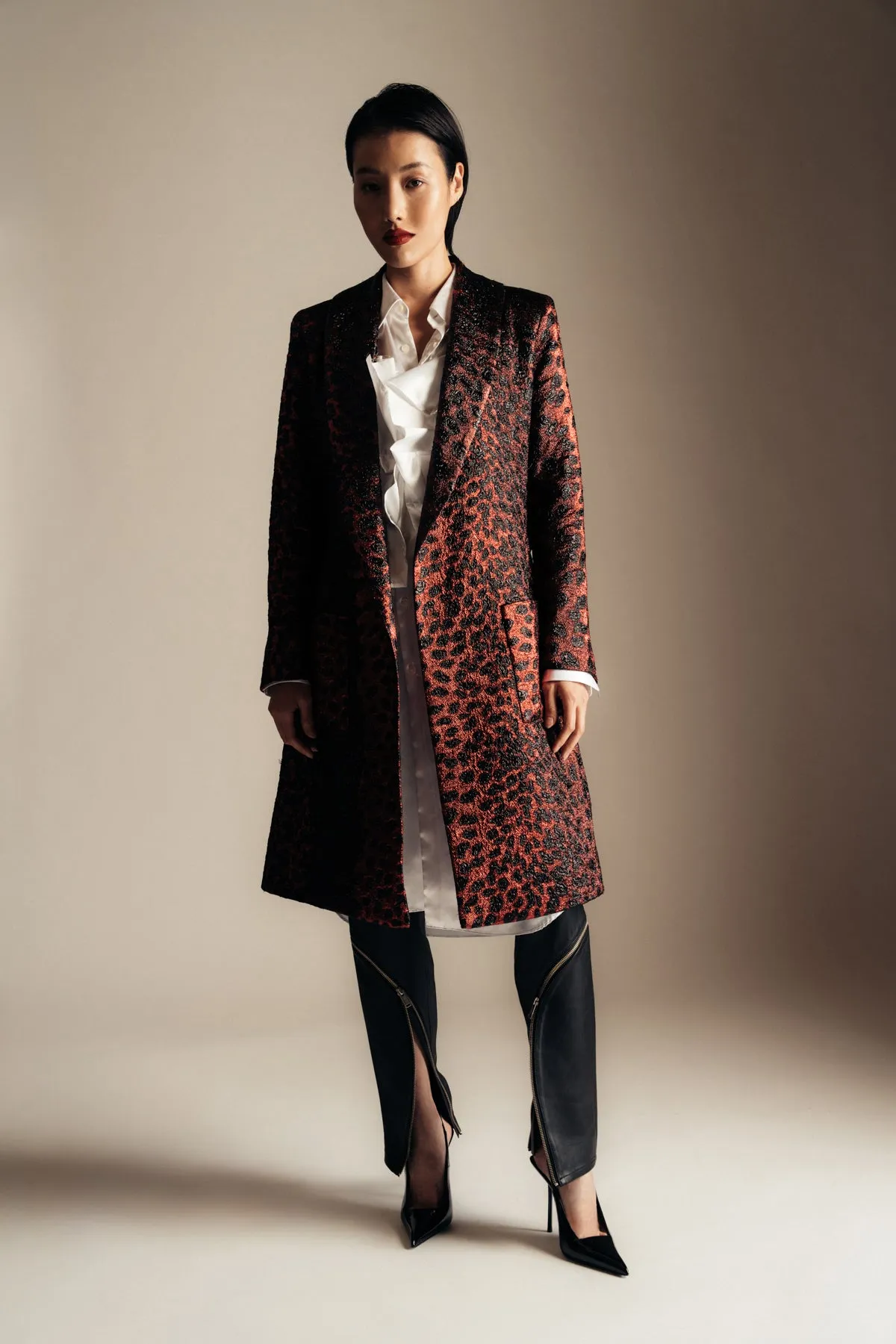 LIBERTINE | NIGHT LEOPARD WRAP COAT