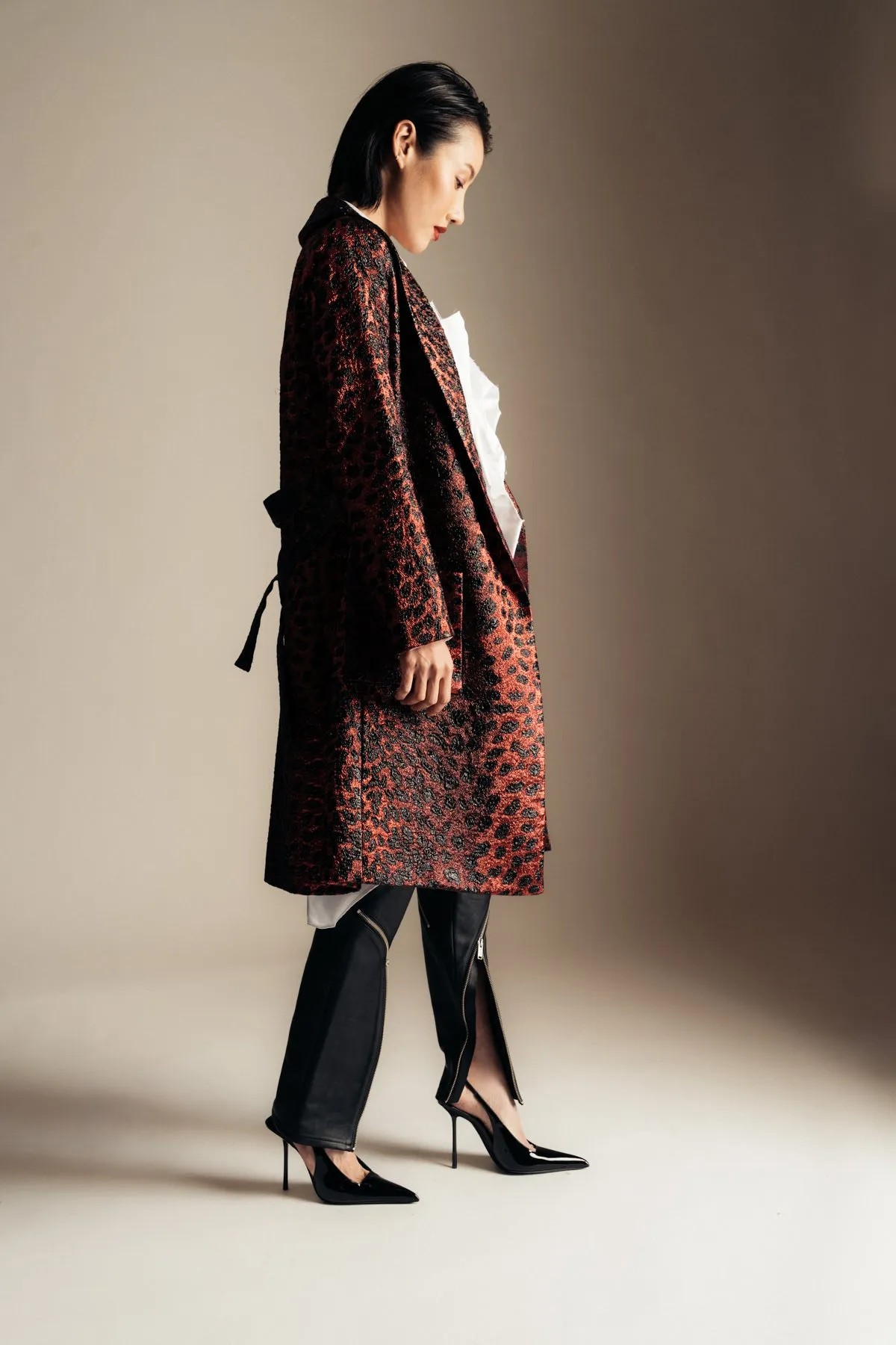 LIBERTINE | NIGHT LEOPARD WRAP COAT